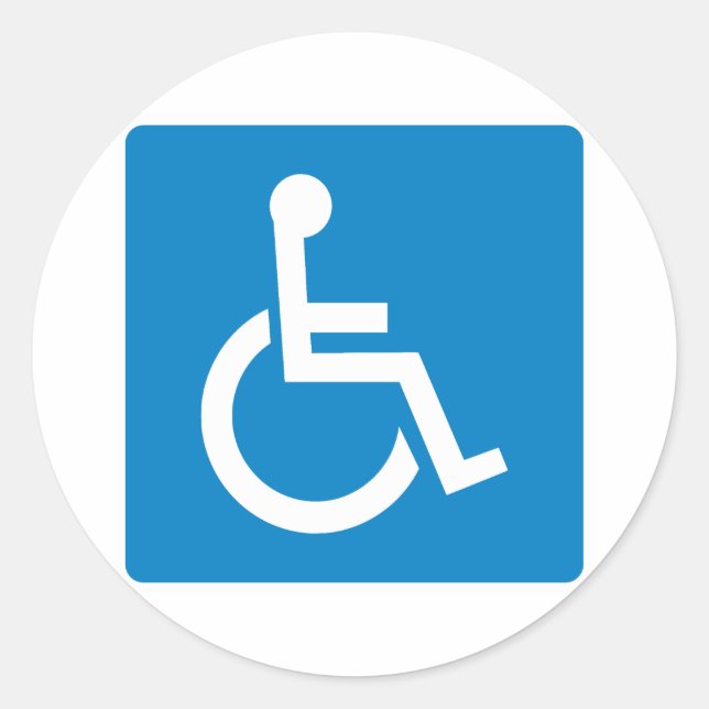 Sticker Rond SIGNE D'AUTOROUTE D'ACCÈS AUX Handicap (Devant)