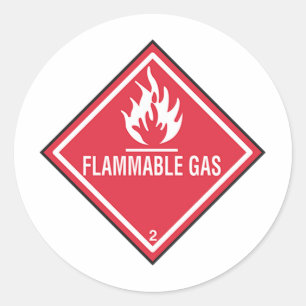 Sticker Rond Signe de gaz inflammable