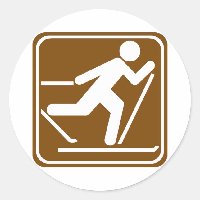 Sticker Rond SIGNE DE L'AUTOROUTE DE Ski DE FOND (Devant)