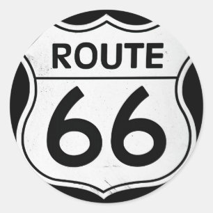 Sticker Rond Signe de l'itinéraire 66