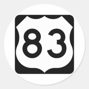 Sticker Rond Signe de l'itinéraire 83 des USA