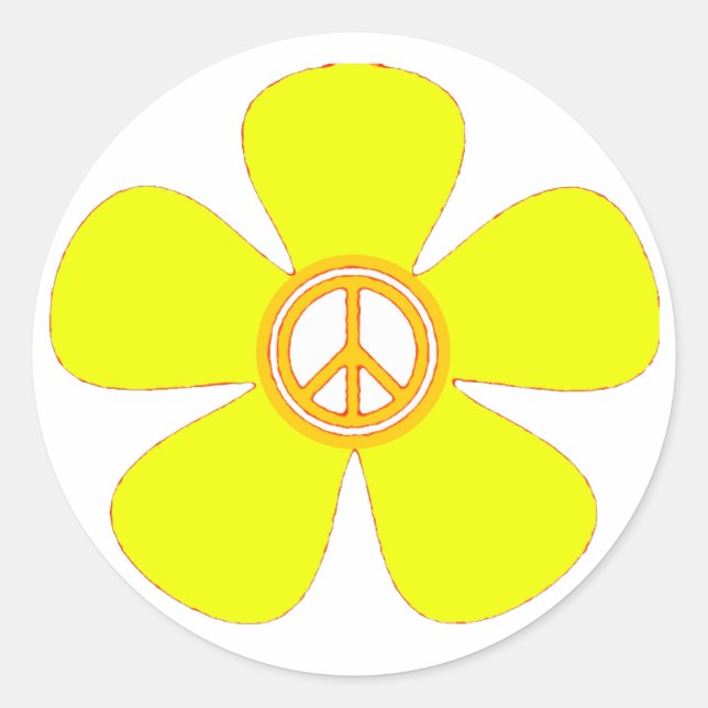 STICKER ROND SIGNE DE PAIX (Devant)