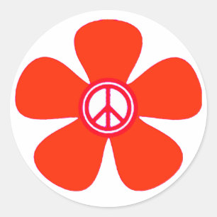 STICKER ROND SIGNE DE PAIX