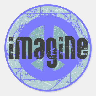 Sticker Rond Signe de paix du monde
