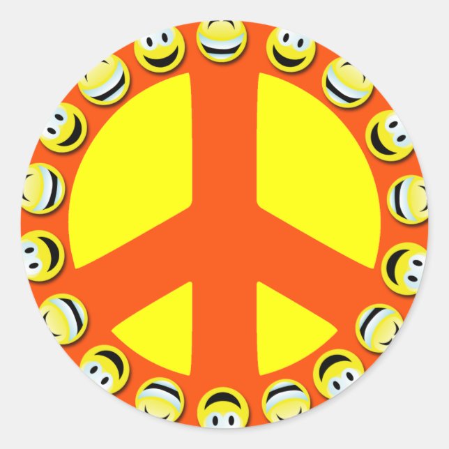 STICKER ROND SIGNE DE PAIX FACE (Devant)