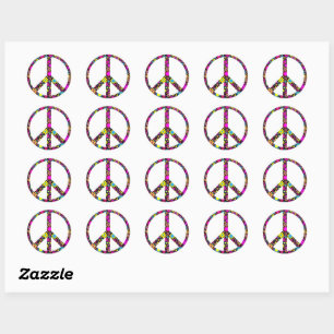 Sticker Rond SIGNE DE PAIX FLORALE super