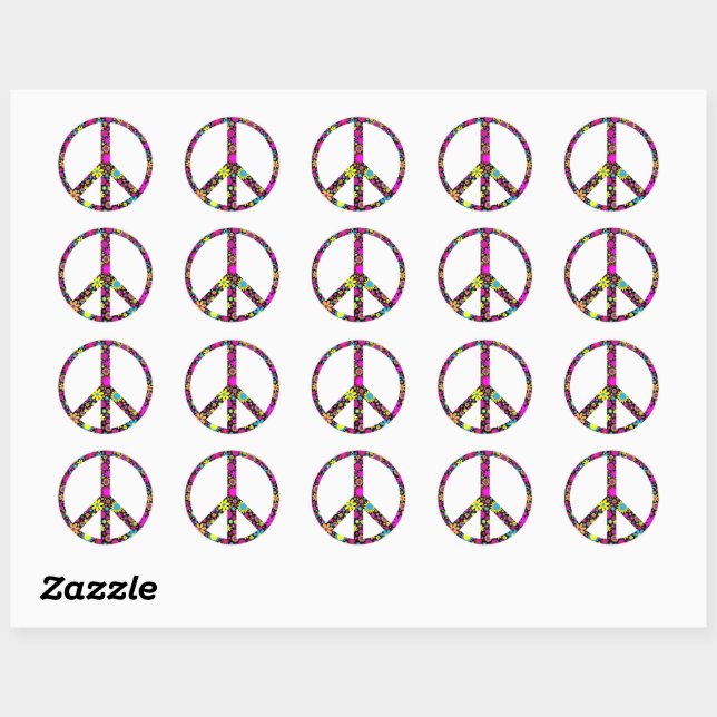 Sticker Rond SIGNE DE PAIX FLORALE super (Feuille)