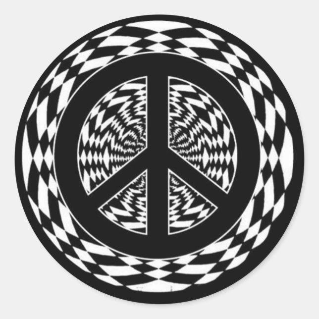 STICKER ROND SIGNE DE PAIX HYPNOTIQUE (Devant)