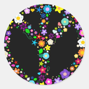 Sticker Rond Signe de paix inversé - comme son inventeur a