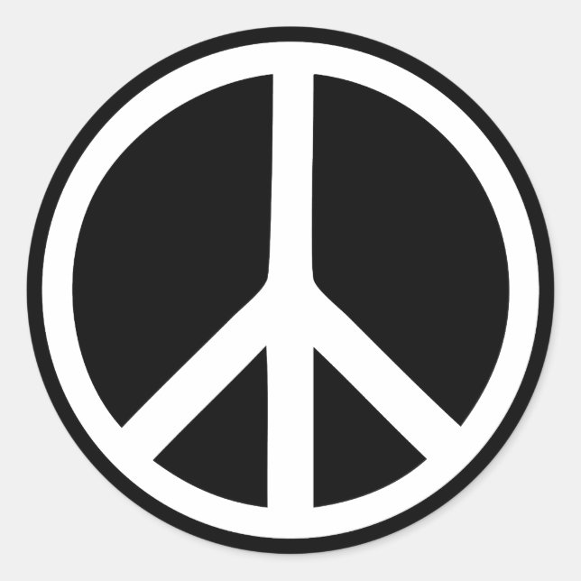 Sticker Rond signe de paix noir (Devant)