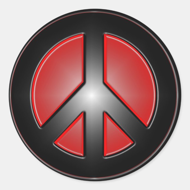 Sticker Rond signe de paix rouge (Devant)