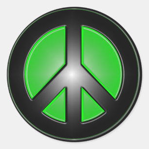 Sticker Rond Signe de paix vert