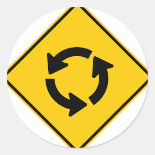 Sticker Rond Signe de route de cercle de trafic