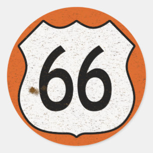 Sticker Rond Signe de route de l'itinéraire 66