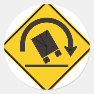 Sticker Rond Signe de route de risque de renversement