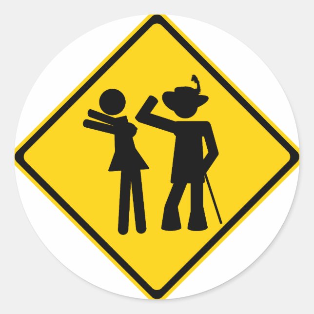Sticker Rond SIGNE DE ROUTE Pimp Backhand (Devant)