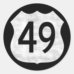 Sticker Rond Signe d'itinéraire de la route 49