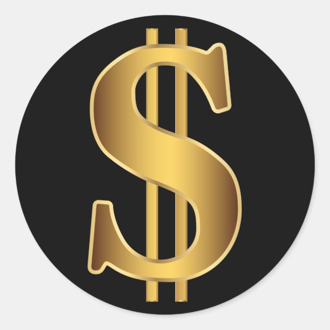 Sticker Rond Signe dollar (Devant)
