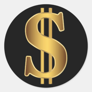 Sticker Rond Signe dollar