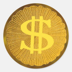 Sticker Rond signe dollar