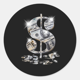 Sticker Rond Signe Dollar de la facture
