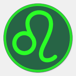 Sticker Rond Signe du zodiaque Leo Contraste Vert