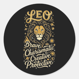 Sticker Rond Signe du zodiaque Lion Signe astrologique Annivers