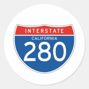 Sticker Rond Signe d'un état à un autre 280 - la Californie