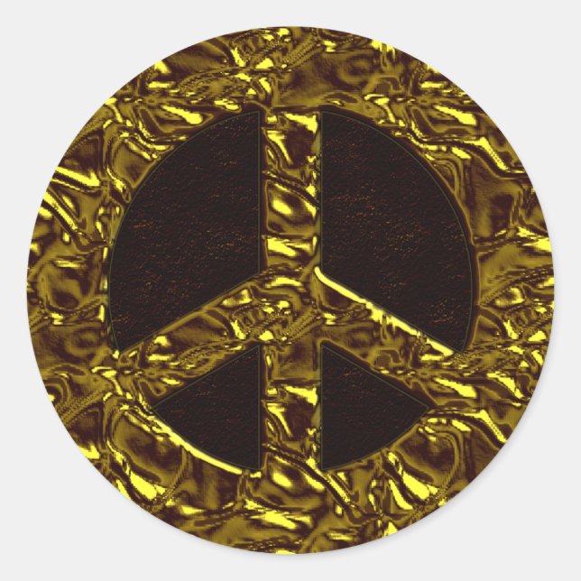 STICKER ROND SIGNE GOLD PEACE (Devant)