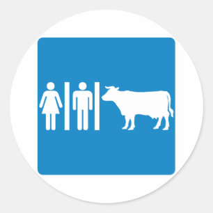 Sticker Rond Signe humoristique de route d'équipements de
