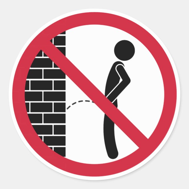 Sticker Rond Signe interdit de Peeing (Devant)