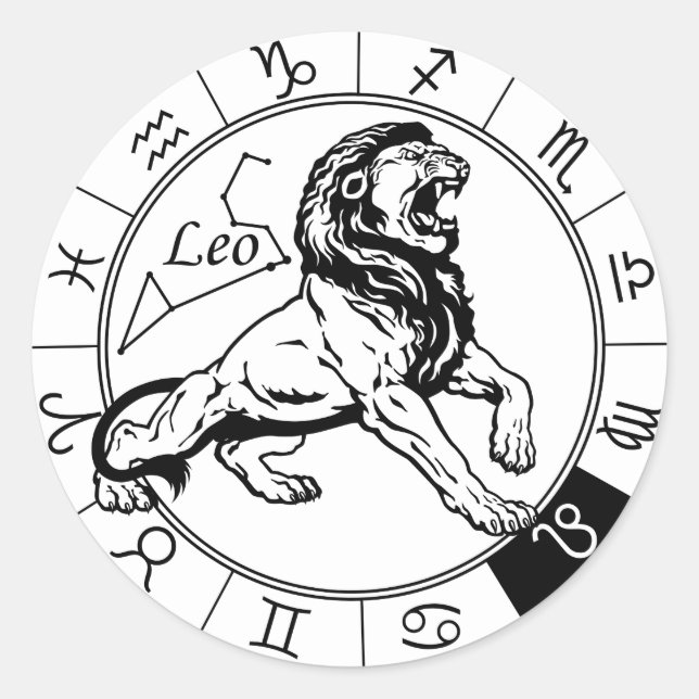 Sticker Rond signe leo astrologique du zodiaque (Devant)