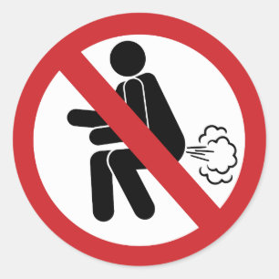 Sticker Rond Signe NO Farny ⚠ Funny Thai Toilet ⚠