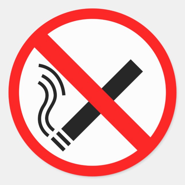 Sticker Rond Signe NO Smoking - Signal UK (Devant)