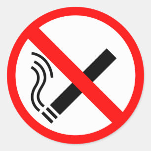 Sticker Rond Signe NO Smoking - Signal UK