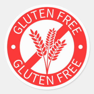 Sticker Rond Signe rouge sans gluten