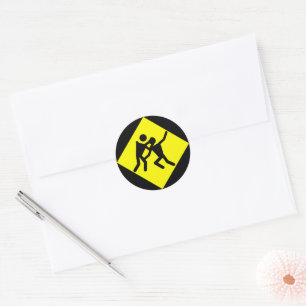 Sticker Rond SIGNE ROUTIER D'Avertissement Zombie