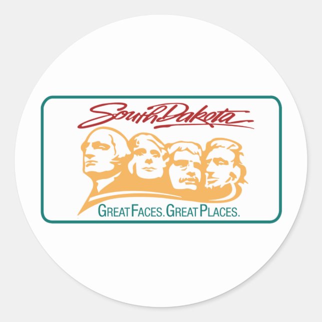 Sticker Rond SIGNE ROUTIÈRE - Dakota du Sud - USA (Devant)