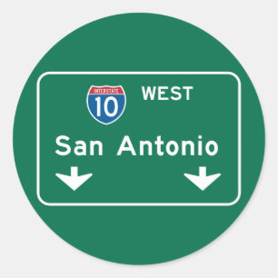 Sticker Rond SIGNE ROUTIÈRE DE San Antonio, TX