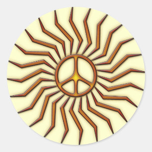 STICKER ROND SIGNE SUN PEACE