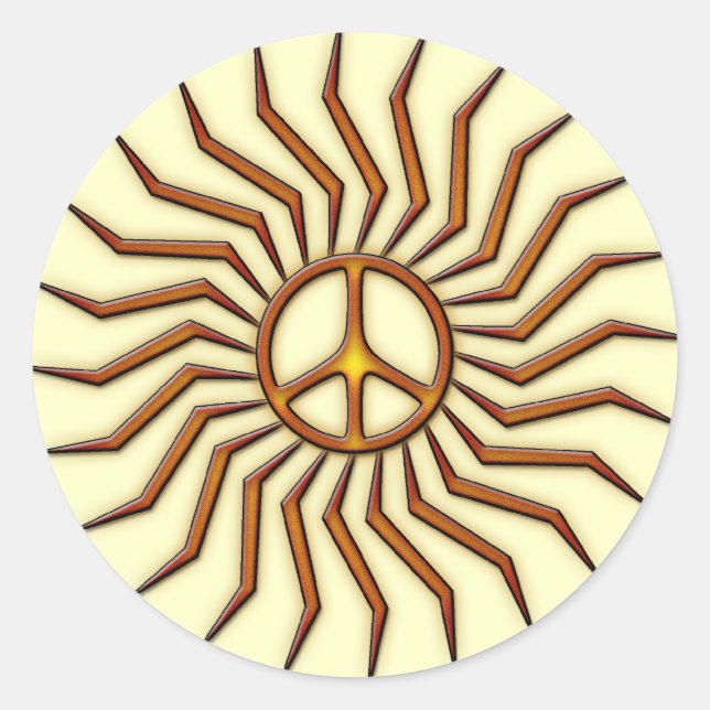STICKER ROND SIGNE SUN PEACE (Devant)