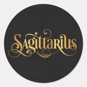 Sticker Rond Signe tourbillonnant Script Zodiaque Sagittarius G
