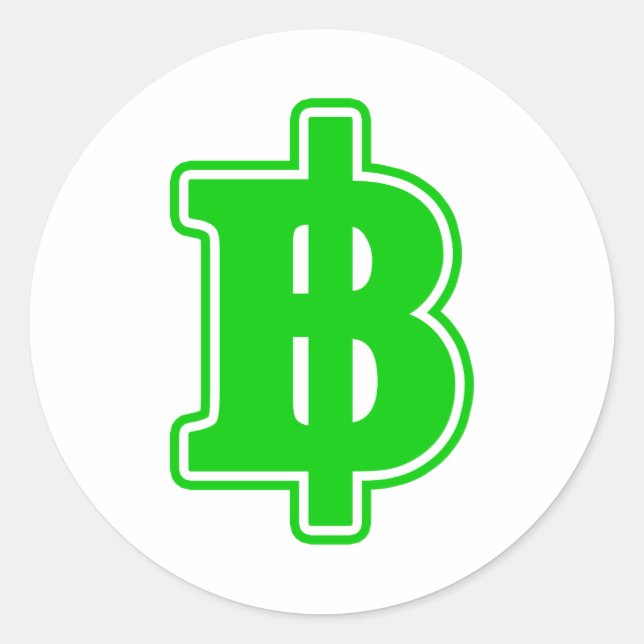 Sticker Rond SIGNE VERT BAHT ฿ devises thaïlandaises ฿ (Devant)