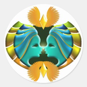 Sticker Rond SIGNE Zodiaque Gemini Design
