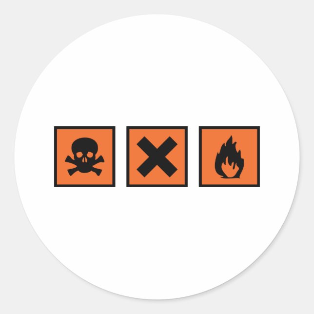 Sticker Rond signes chimiques (Devant)