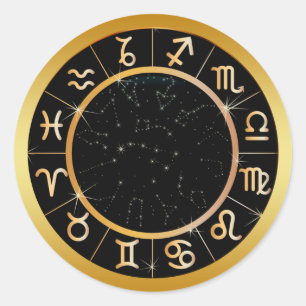 STICKER ROND SIGNES D'OR ZODIAC
