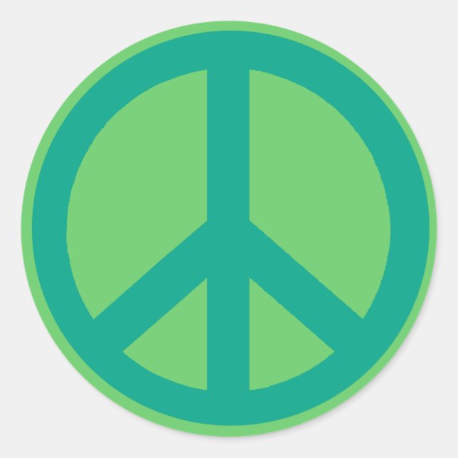 Sticker Rond Signes verts turquoises (Devant)