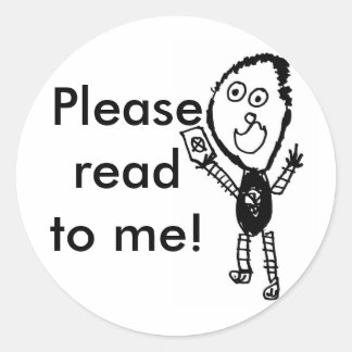 Sticker Rond S'il vous plaît, lisez-moi !