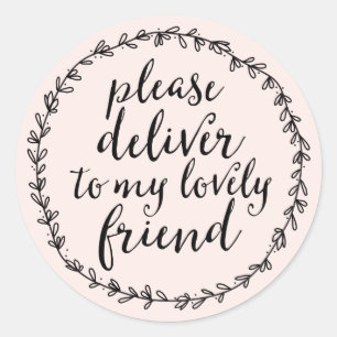 Sticker Rond S'il vous plaît, livrez à mon Ami adorable Joli Sc