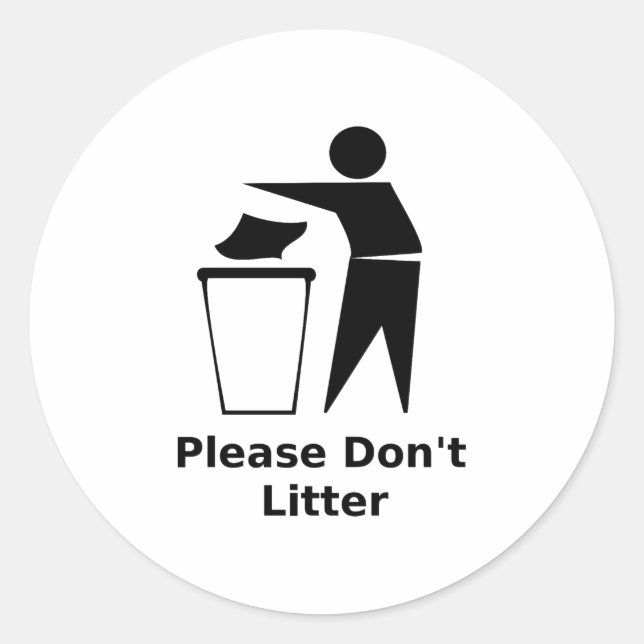 Sticker Rond S'il vous plaît ne laissez pas (Devant)